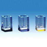 蓝角方形牙签筒(无盖)